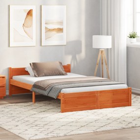 vidaXL Cadru de pat Maro ceruit 120 x 190 cm Lemn masiv de pin