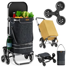 Jurhan Geantă de cumpărături pe roți pentru scări COMFORT, 50L, negru