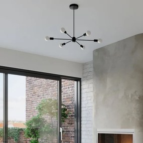 Lustră pe tijă LANGO 3xE27/60W/230V neagră Sollux SL.1021