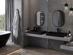 Mexen Loft oglindă baie ovală 70 x 50 cm, ramă neagră - 9851-070-050-000-70