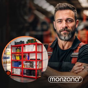 Raft cu capacitate mare HEAVY, max. 875 kg, 90×40×180 cm, roșu Monzana