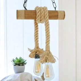 Lustră pe lanț KOS 2xE27/60W/230V fag