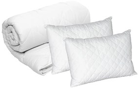 Set blanche 2 perne microfibra si pilota matlasata, 350g/mp