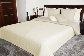 Cuvertură de pat de o culoare bej, cu cusături geometrice Lăţime: 200 cm | Lungime: 220 cm