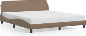 vidaXL Cadru de pat, Dover, cappuccino, 180x200 cm, piele ecologică