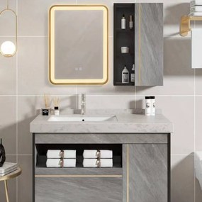 Oglindă Baie LED și Dezaburire Elit's Premium cu Senzor Touch, Lumina Rece, Caldă și Neutră, 50x70cm, cu rama Rose-Gold Antichizat
