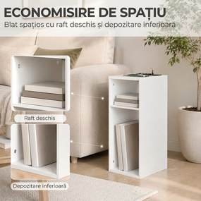 HOMCOM Set de 2 Măsuțe de Cafea Moderne cu 2 Prize AC și 2 Porturi USB, Alb | Aosom Romania