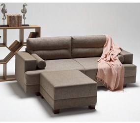 Canapea Fixa cu 3 Locuri si Taburet Oslo, 210 x 85 x 78 cm