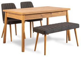 Set mobilier sufragerie Bimuvo 4 (pin atlantic + antracit) (pentru 4 persoane). 1095040