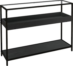 HOMCOM Masă consolă cu 2 rafturi, Masă de hol, Consolă de hol, Negru | Aosom Romania