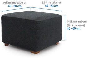 Huse super elastice HARMONIA antracit taburet (40 - 60 cm)
