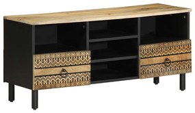 vidaXL Dulap TV, negru, 100x33,5x46 cm, lemn masiv de mango brut