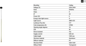 Pendul LED stil minimalist DIANA 80 auriu