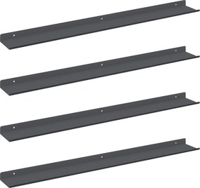 vidaXL Raft suspendat Pe perete 4 pcs Antracit 80 x 9 x 2,5 cm Oțel