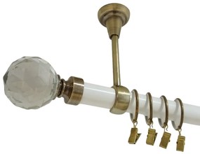 Galerie tavan simpla KULA crystal /25 - alb/aur antic (Alege marime: 400 cm)