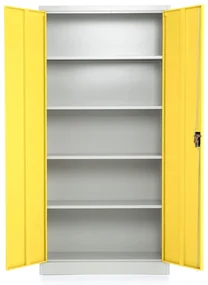 Dulap metalic universal, 90 x 40 x 185 cm, încuietoare cu cilindru, galben - ral 1023