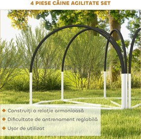 PawHut Kit de Antrenament cu Obstacole pentru Animale de Companie, Set Echipament de Agilitate pentru Câini, 89x69x99 cm, Portoccaliu | Aosom Romania