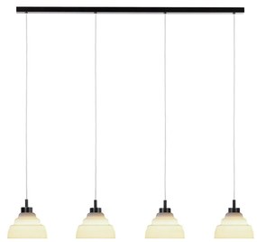 Lustra cu 4 pendule suspendate din Sticla, Alb, VENTURA