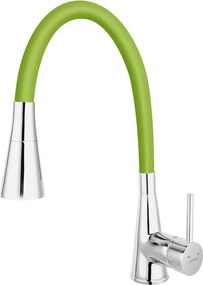 Baterie bucatarie cu pipa flexibila Ferro Zumba II verde