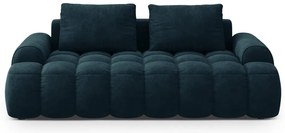 Canapea petrol cu tapițerie din catifea 200 cm Linz – Cosmopolitan Design