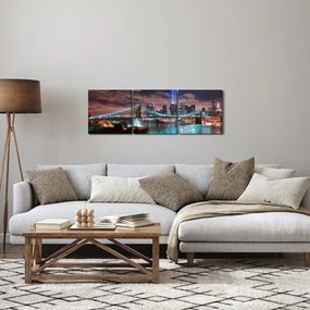 Tablou - New York, Manhattan (cu ceas) (90x30 cm)