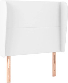 vidaXL Tăblie de pat cu aripioare, alb, 103x23x118/128 cm, piele eco
