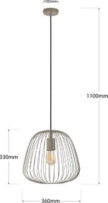 Candelabru pe cablu OVELLA, 1xE27/15W/230V, Ø36 cm, bej
