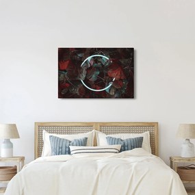 Tablou - Cerc de neon între palmieri (90x60 cm)