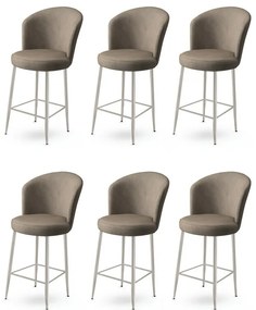 Set de scaune de bar Fora Cappuccino și Chrome, 6buc., 6 buc.