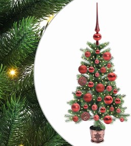 vidaXL Brad de Crăciun cu 150 LED cu suport Verde 90 cm PE