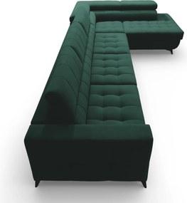 Colțar extensibil Nardo Maxi dreapta - verde catifea Bluvel 78