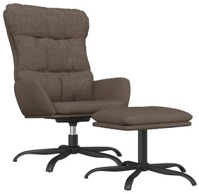 3097592 vidaXL Scaun de relaxare cu taburet, gri taupe, textil