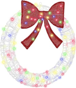 vidaXL Coroană cu 60 LED Multicolour 76 x 76 x 8,5 cm Acril