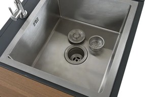 Set bucătărie de exterior din aluminiu și lemn compozit, 236 x 50 x 91 cm, „Isla Outdoor Kitchen Set"