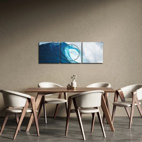 Tablou - Val oceanic (cu ceas) (90x30 cm)