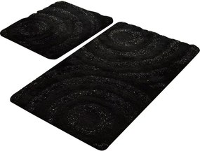 Set 2 covorase baie WAVE, forma dreptunghiulara, acril, negru