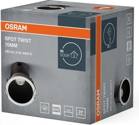 Osram - Spot LED încastrat SPOT TWIST, 5W, 230V, 4000K, Ø 7 cm, alb/negru