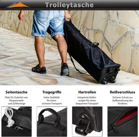 INSTENT PRO Cort de grădină  3 x 3 m, alb + 2 pereți lateral