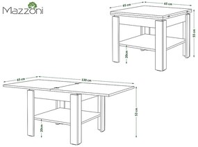 Mazzoni LEO Stejar Artisan - MASĂ COMPACTĂ CU BLAT EXTENSIBIL MĂSUȚĂ DE CAFEA