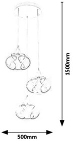 Lustră LED pe cablu Rabalux 5771 PALMIRA LED/50W/230V