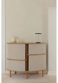 Dulap bej-în culoare naturală cu aspect de lemn de stejar cu ușă glisantă 120x100x50 cm Audacious – UMAGE