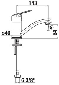 Baterie de chiuvetă JIKA H3512E10042201 LYRA 14,3 cm crom lucios