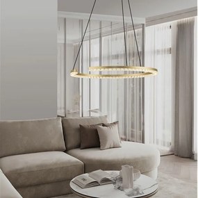 Lustra circulara aluminiu auriu GREAMY D-65cm