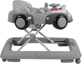 Premergator Reglabil in 3 Trepte NOVOKIDS™ Shelby Mini Car , Roti silentioase, Pliabil, 8 Roti, Cu Melodii si volan, Model Masinuta, Gri