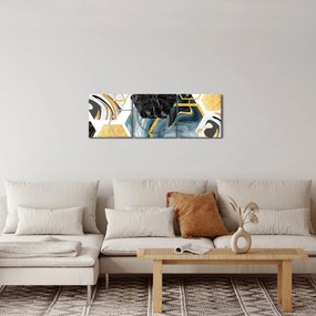 Tablou - Poligon (cu ceas) (90x30 cm)