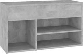 vidaXL Banchetă pantofar, gri beton, 80x30x45 cm, PAL