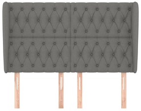Tablie de pat cu aripioare gri inchis 147x23x118 128 cm textil 1, Morke gra, 147 x 23 x 118 128 cm