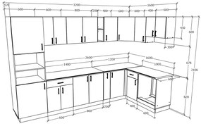 Set haaus V35, Lemn Natural/Alb, Blat Thermo 28 mm, L 280 x 220 cm