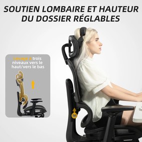 HOMCOM Scaun de birou, scaun de birou ergonomic din plasă cu brațe 3D, spătar inclinabil, 66x64x122 cm, negru | Aosom Romania