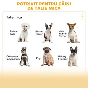 PawHut Cusca Lemn pentru Caini Casuta cu Pernă Confortabilă Gri și Alb | Aosom Romania